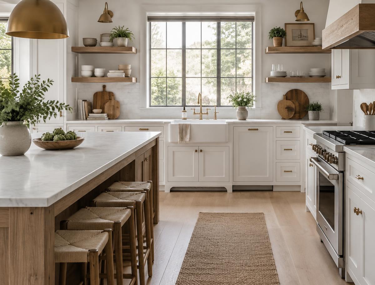 Warm white cabinet inspiration